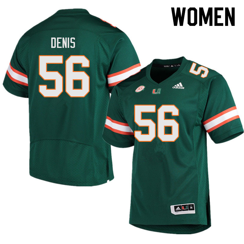 Women #56 Jonathan Denis Miami Hurricanes College Football Jerseys Sale-Green - Click Image to Close